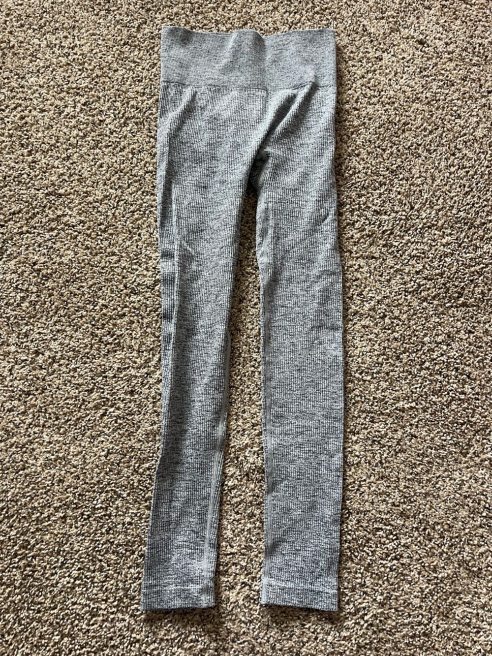 Grey Ribbed Leggings